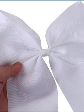 20 8 inch White Cheer Bows